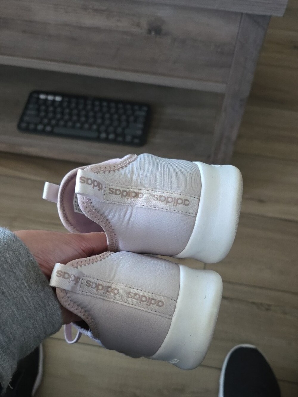 adidas Women’s Pale Pink Athletic Lace-Up Sneakers - Picture 4 of 5
